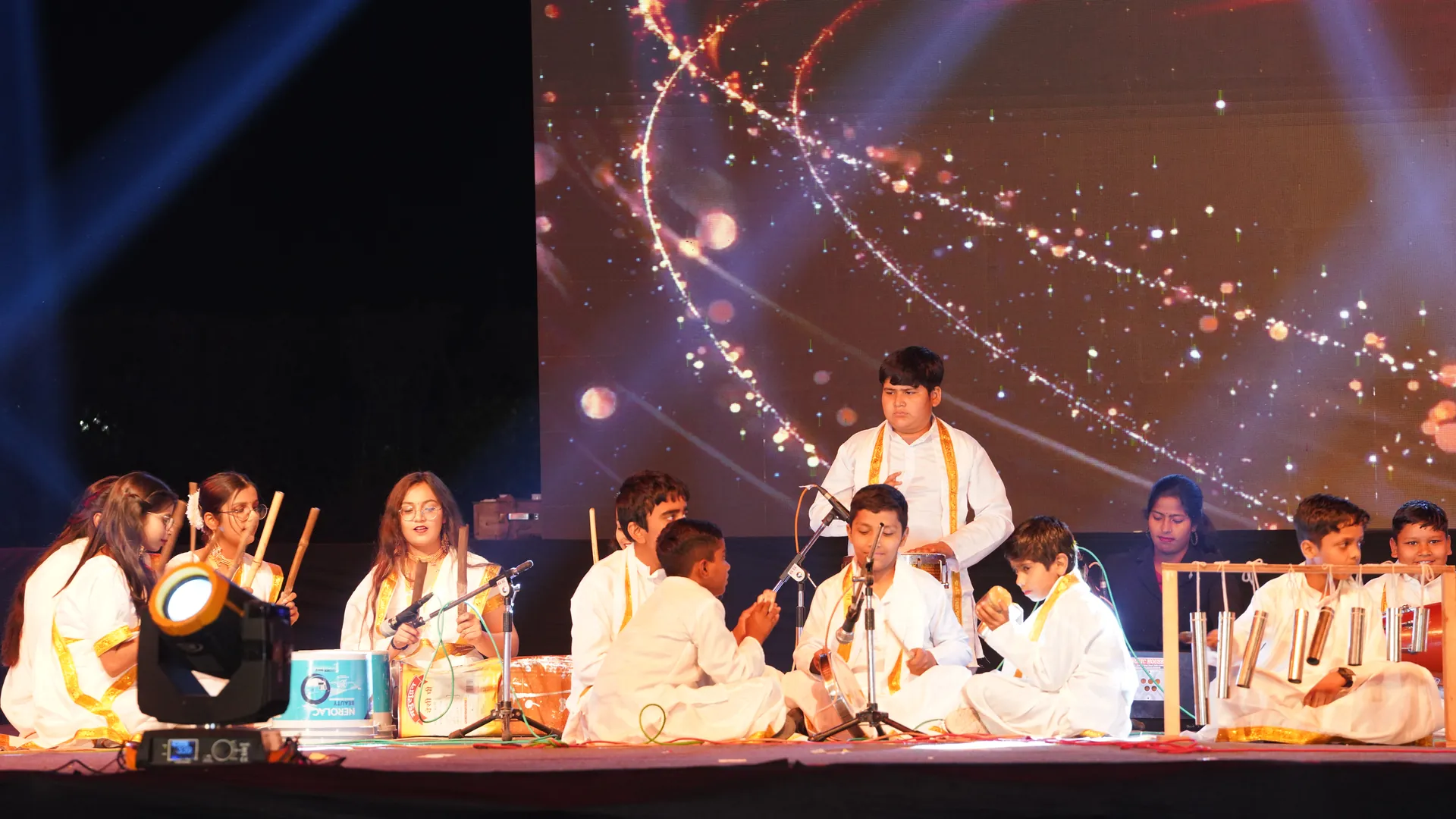 Music Club students performing on stage at the annual function